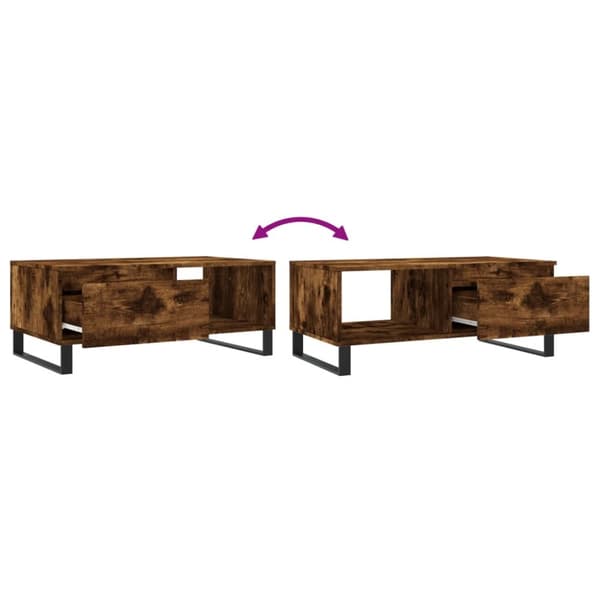 The Living Store sofabord 90x50x36,5 cm konstrueret træ røget egetræsfarve - Sofaborde