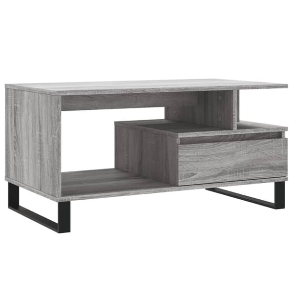 The Living Store Soffbord grå sonoma 90x49x45 cm konstruerat trä -  Soffbord