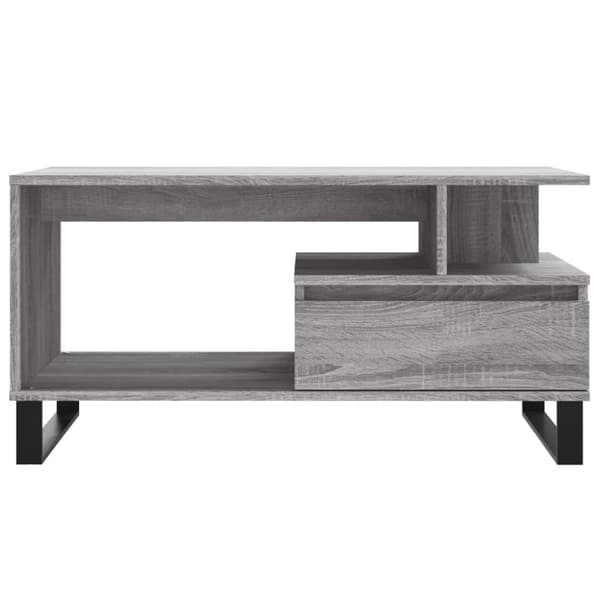 The Living Store Soffbord grå sonoma 90x49x45 cm konstruerat trä - Soffbord