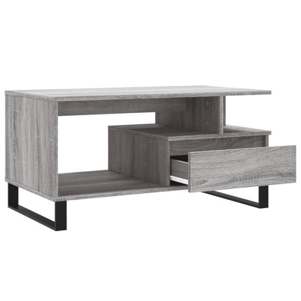 The Living Store Soffbord grå sonoma 90x49x45 cm konstruerat trä - Soffbord