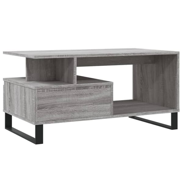 The Living Store Soffbord grå sonoma 90x49x45 cm konstruerat trä - Soffbord