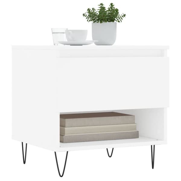 The Living Store sofaborde 2 stk. 50x46x50 cm konstrueret træ hvid - Sofaborde