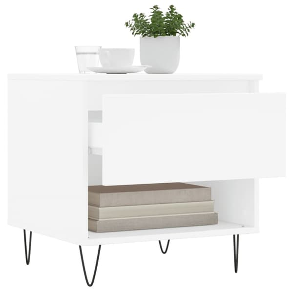 The Living Store sofaborde 2 stk. 50x46x50 cm konstrueret træ hvid - Sofaborde