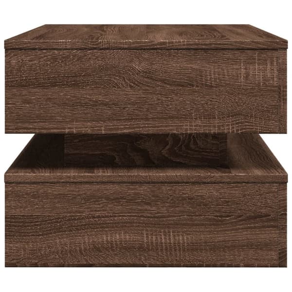 The Living Store Soffbord med LED brun ek 90x50x40 cm - Soffbord