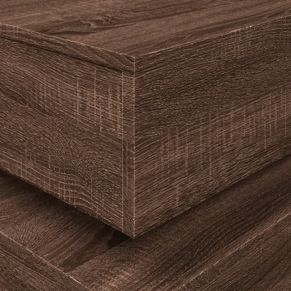 The Living Store Soffbord med LED brun ek 90x50x40 cm - Soffbord