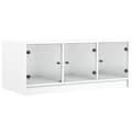 Miniatyrbild 3 av 11: The Living Store Soffbord med glasdörrar vit 102x50x42 cm -  Soffbord