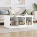 Miniatyrbild 4 av 11: The Living Store Soffbord med glasdörrar vit 102x50x42 cm -  Soffbord
