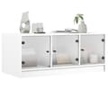 Miniatyrbild 5 av 11: The Living Store Soffbord med glasdörrar vit 102x50x42 cm -  Soffbord