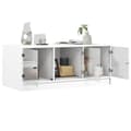 Miniatyrbild 6 av 11: The Living Store Soffbord med glasdörrar vit 102x50x42 cm -  Soffbord
