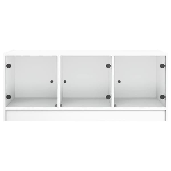 The Living Store Soffbord med glasdörrar vit 102x50x42 cm -  Soffbord