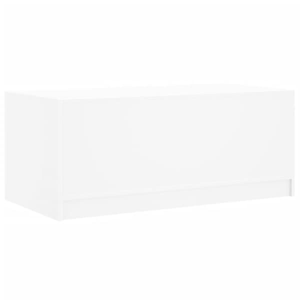 The Living Store Soffbord med glasdörrar vit 102x50x42 cm -  Soffbord