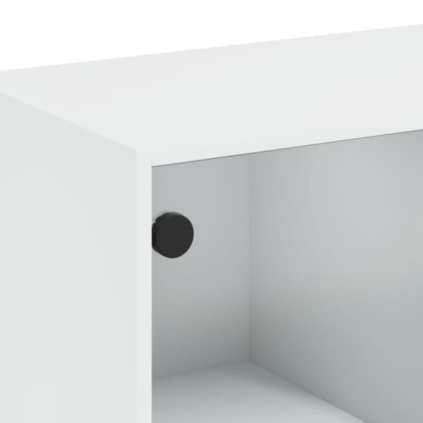 The Living Store Soffbord med glasdörrar vit 102x50x42 cm -  Soffbord