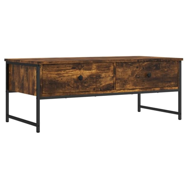 The Living Store sofabord 101x49x39,5 cm konstrueret træ røget egetræsfarve -  Sofaborde