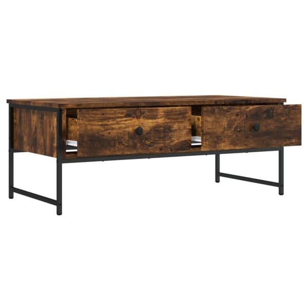 The Living Store sofabord 101x49x39,5 cm konstrueret træ røget egetræsfarve -  Sofaborde