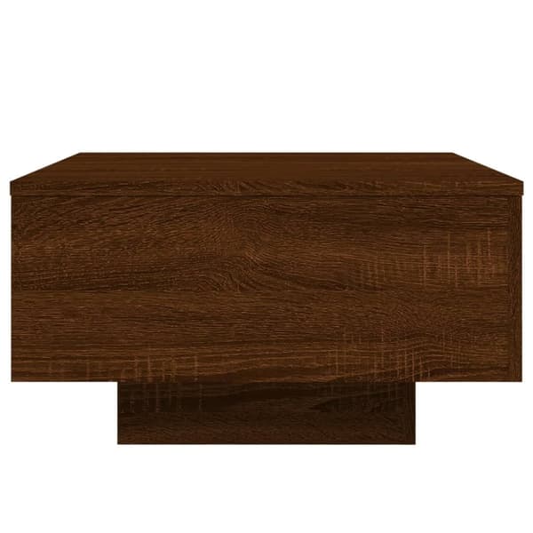 The Living Store sofabord med LED-lys 55x55x31 cm brun egetræsfarve - Sofaborde