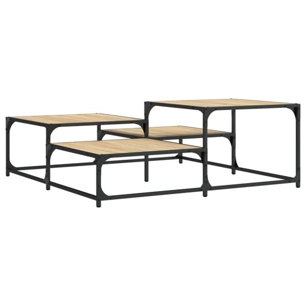 The Living Store sofabord 107x107x40 cm konstrueret træ sonoma-eg -  Sofaborde