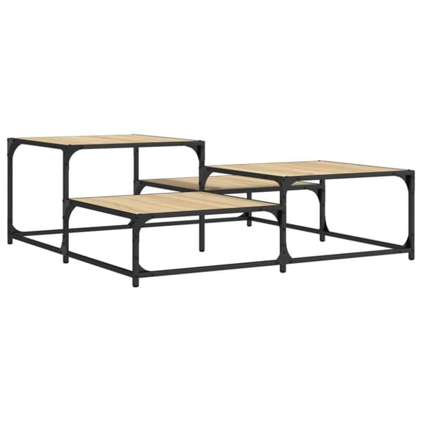 The Living Store sofabord 107x107x40 cm konstrueret træ sonoma-eg -  Sofaborde