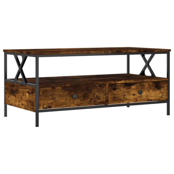 The Living Store sofabord 100x51x44 cm konstrueret træ røget egetræsfarve - Sofaborde