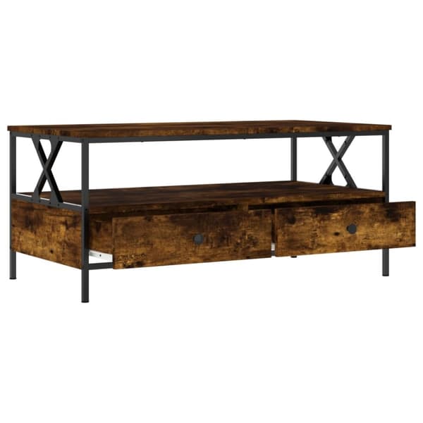 The Living Store sofabord 100x51x44 cm konstrueret træ røget egetræsfarve - Sofaborde