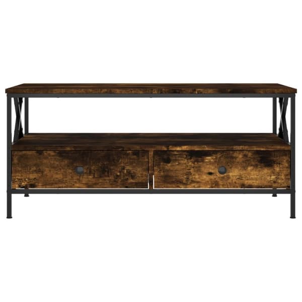 The Living Store sofabord 100x51x44 cm konstrueret træ røget egetræsfarve - Sofaborde