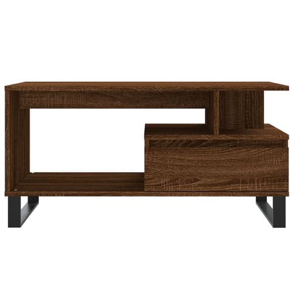 The Living Store Soffbord brun ek 90x49x45 cm konstruerat trä - Soffbord