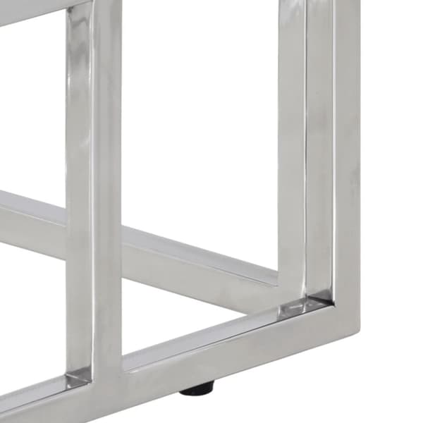 The Living Store konsolbord rustfrit stål og hærdet glas sølvfarvet - Konsolbord