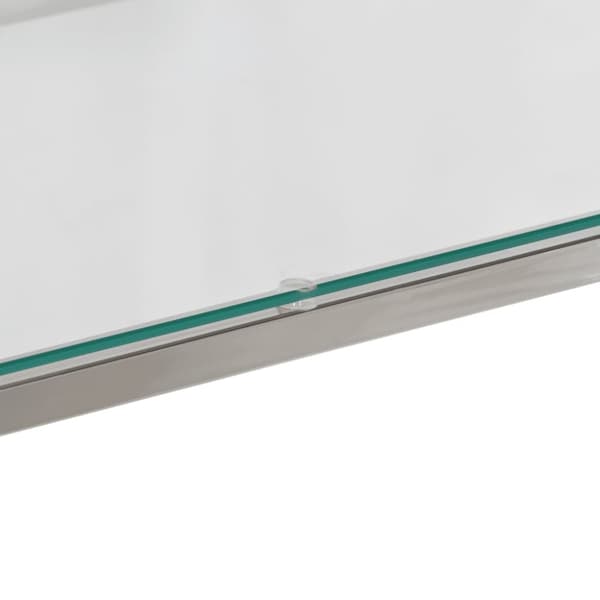 The Living Store konsolbord rustfrit stål og hærdet glas sølvfarvet - Konsolbord