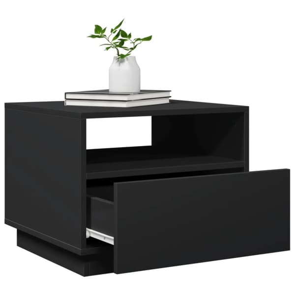 The Living Store sofabord med LED-lys 50x49x40 cm sort - Sofaborde