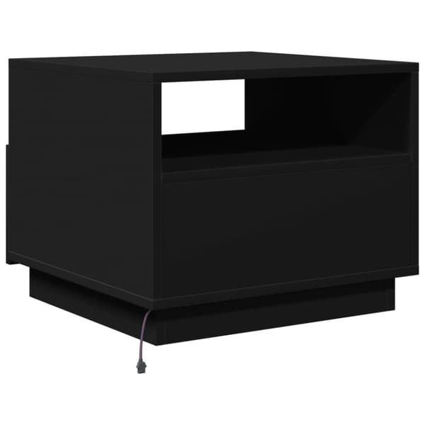 The Living Store sofabord med LED-lys 50x49x40 cm sort - Sofaborde