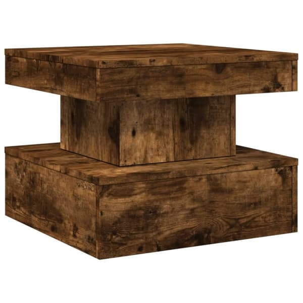 The Living Store sofabord med metalben 50x50x40 cm røget egetræsfarve - Sofaborde