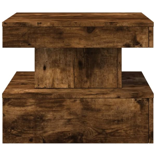 The Living Store sofabord med metalben 50x50x40 cm røget egetræsfarve - Sofaborde