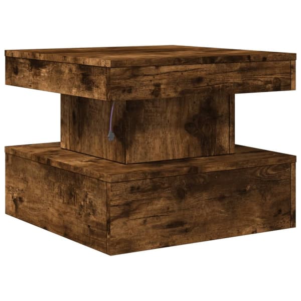 The Living Store sofabord med metalben 50x50x40 cm røget egetræsfarve - Sofaborde