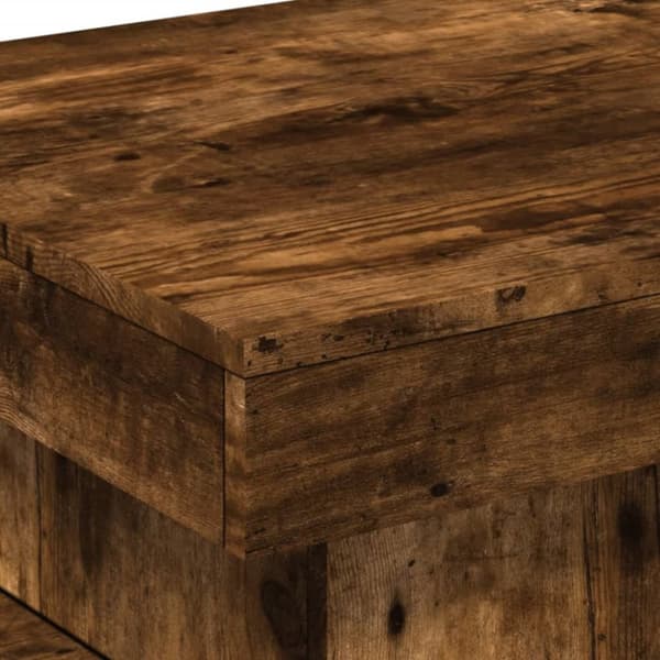 The Living Store sofabord med metalben 50x50x40 cm røget egetræsfarve - Sofaborde
