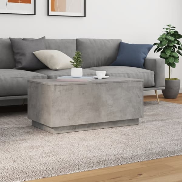 The Living Store sofabord med LED-lys 90x50x40 cm betongrå -  Sofaborde