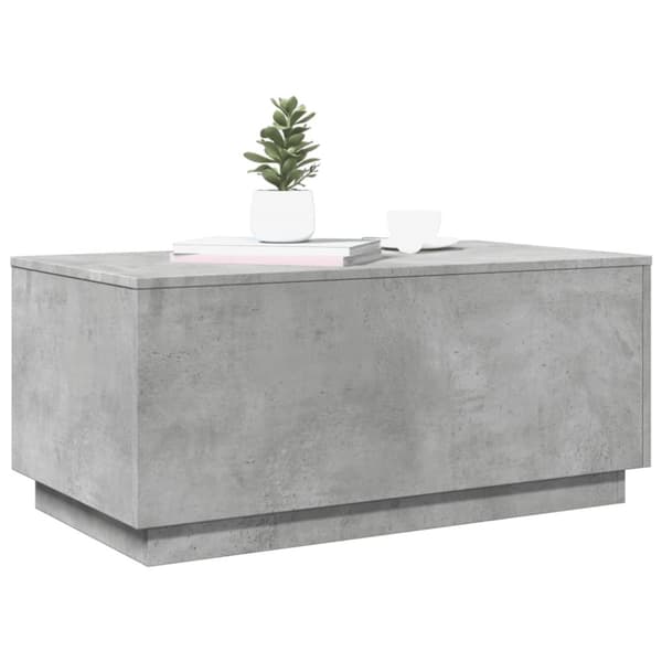 The Living Store sofabord med LED-lys 90x50x40 cm betongrå -  Sofaborde