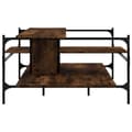Miniatyrbillede 7 af 11: The Living Store sofabord 100x100x48,5 cm konstrueret træ røget egetræsfarve -  Sofaborde
