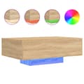 Miniatyrbillede 3 af 11: The Living Store sofabord med LED-lys 85x55x31 cm sonoma-eg -  Sofaborde