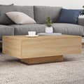 Miniatyrbillede 2 af 11: The Living Store sofabord med LED-lys 85x55x31 cm sonoma-eg -  Sofaborde