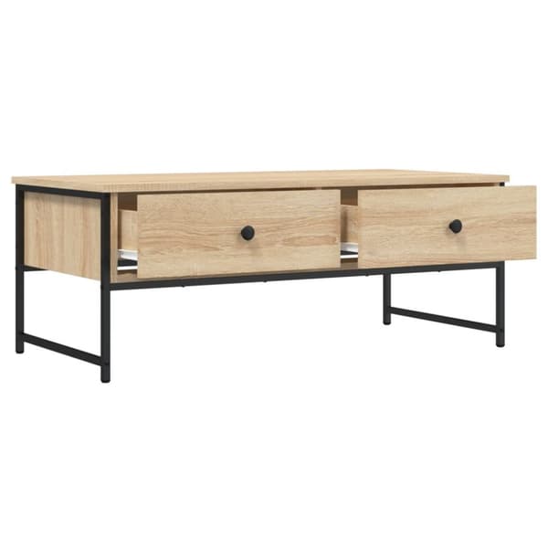 The Living Store sofabord 101x49x39,5 cm konstrueret træ sonoma-eg - Sofaborde