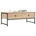 Miniatyrbillede 2 af 11: The Living Store sofabord 101x49x39,5 cm konstrueret træ sonoma-eg -  Sofaborde