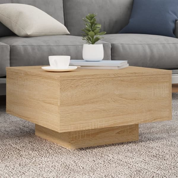 The Living Store sofabord 55x55x31 cm konstrueret træ sonoma egetræsfarve - Sofaborde