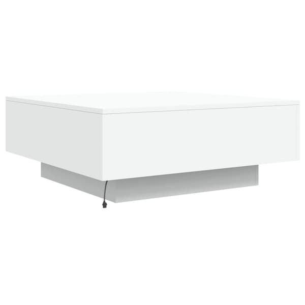 The Living Store sofabord med LED-lys 80x80x31 cm hvid -  Sofaborde