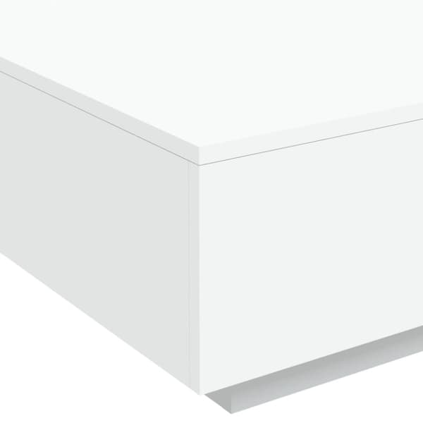 The Living Store sofabord med LED-lys 80x80x31 cm hvid - Sofaborde