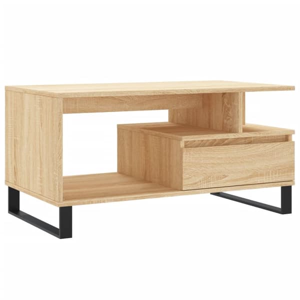 The Living Store sofabord 90x49x45 cm konstrueret træ sonoma-eg -  Sofaborde