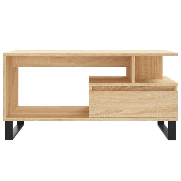 The Living Store sofabord 90x49x45 cm konstrueret træ sonoma-eg -  Sofaborde