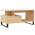 Miniatyrbillede 9 af 11: The Living Store sofabord 90x49x45 cm konstrueret træ sonoma-eg -  Sofaborde