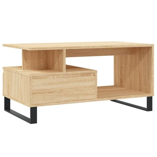 The Living Store sofabord 90x49x45 cm konstrueret træ sonoma-eg -  Sofaborde