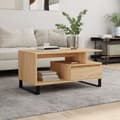 Miniatyrbillede 2 af 11: The Living Store sofabord 90x49x45 cm konstrueret træ sonoma-eg -  Sofaborde
