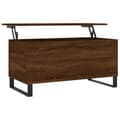 Miniatyrbillede 3 af 11: The Living Store sofabord 90x44,5x45 cm konstrueret træ brun egetræsfarve -  Sofaborde