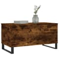 Miniatyrbillede 5 af 11: The Living Store sofabord 90x44,5x45 cm konstrueret træ røget egetræsfarve -  Sofaborde